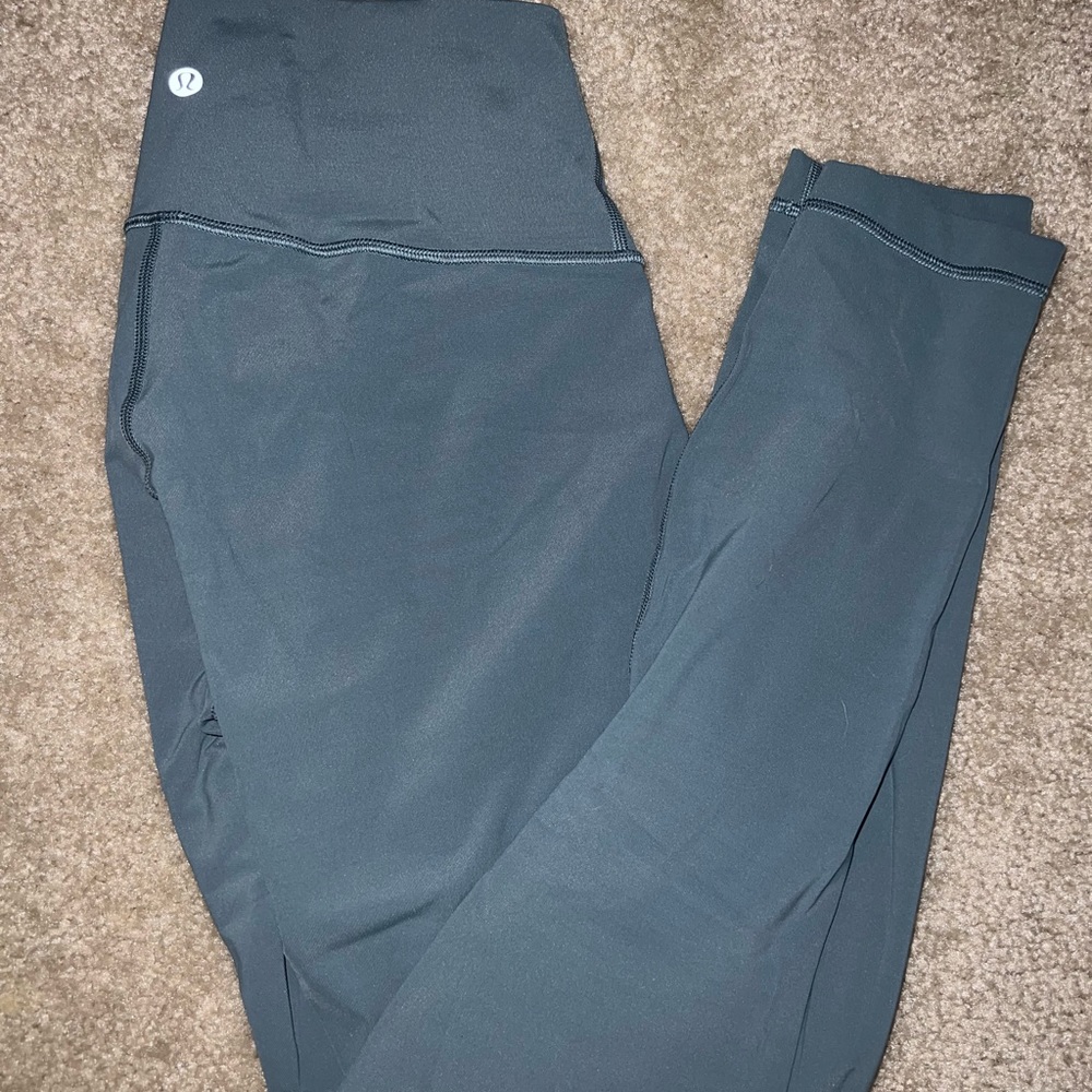Size 6 cropped high waisted lululemon blue leggings